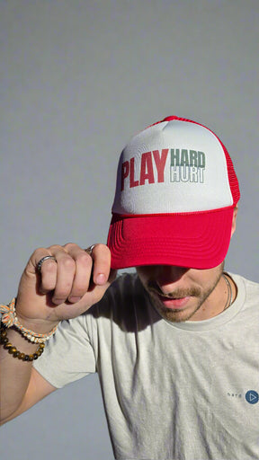 Play Hard Play Hurt "Stacked Logo" Trucker Hat