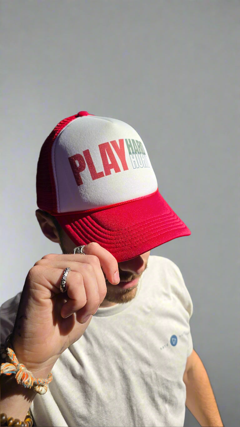 Play Hard Play Hurt "Stacked Logo" Trucker Hat